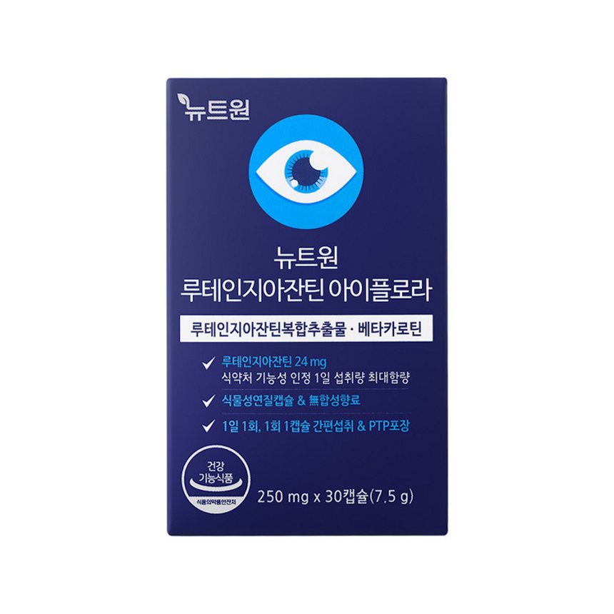 뉴트원 루테인지아잔틴 아이플로라 베타카로틴 눈건강 30캡슐, 1개