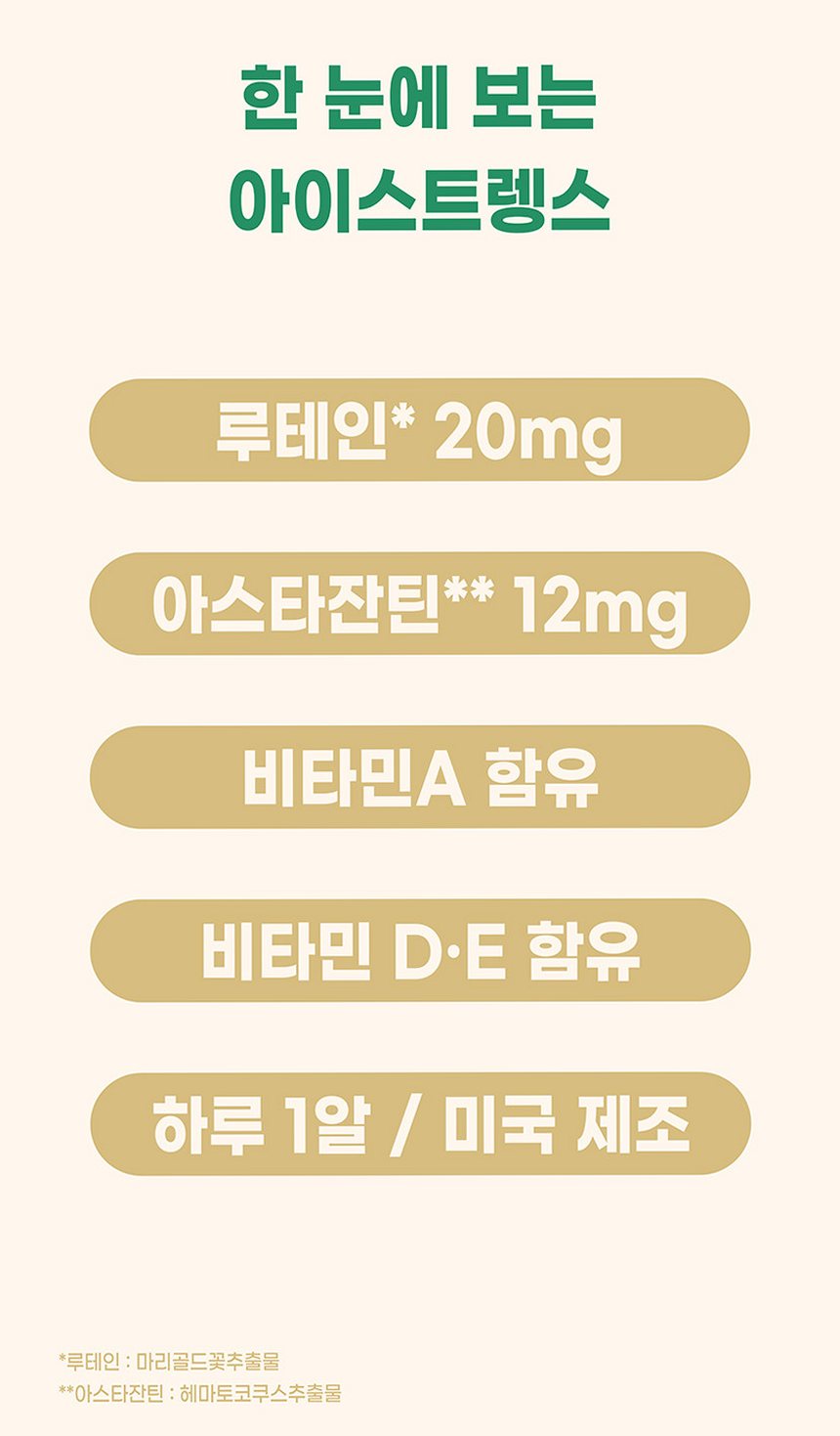 아이스트렝스 루테인 아스타잔틴 12mg 베타카로틴 눈건강 60캡슐, 1개